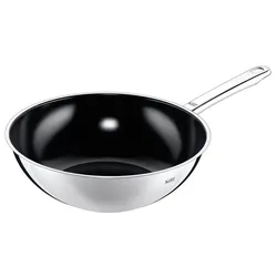 WMF Silit Wok-Pfanne Wuhan, Edelstahl, Ø 28 cm, Antihaftbeschichtung, Induktion, hochglanz