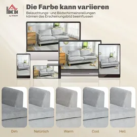 Homcom 3-Sitzer-Sofa, Couch mit Armlehnen Gepolstert Polstersofa mit Kordoptik | Hellgrau