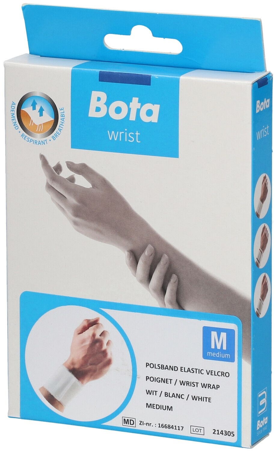 Bota Serre-Poignet Velcro Blanc M 1 pc(s) bandage(s)