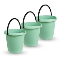 ProHome Eimer 5 Liter, Kunststoffbügel Grün 3er Pack