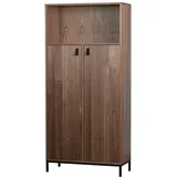 vtwonen Buffet Bücherschrank Bookazine aus Nussbaumfurnier Braun braun