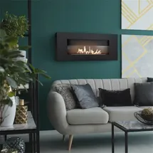 Kratki Wandkamin DELTA FLAT schwarz