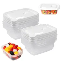 Ksvaye 8 Stück 400ml Dosen zum Einfrieren Klein Gefrierdosen Set 14.5x10x5cm, BPA-Frei Gefrierboxen mit Deckel, Essensbox Spülmaschinen und Mikrowellengeeignet(Weiß)