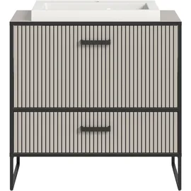 WELLTIME Waschbeckenunterschrank Locri 80 x 84 cm Schwarz