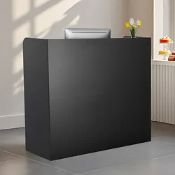 VEVOR Empfangstresen Empfangstisch 120cm Rezeptionstisch Empfangstheke Schwarz