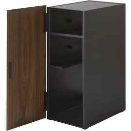 Yamazaki Beistellschrank Metall 24 x 60 x 36 cm schwarz 2 Fächer