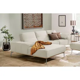 W.Schillig Ecksofa "run, Designsofa, bequem, L-Form", weiß (cream weiß z73), B:299cm H:88cm T:178cm, Longlife Xtra-Leder Z73: Naturwalkleder der Luxusklasse aus den erlesensten Rohhäuten.