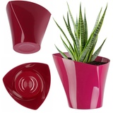 Kadax Blumentopf, Übertopf, Pflanztopf aus Kunststoff, 13 cm, Rosa