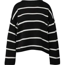 s.Oliver Gestreifter Pullover im Relaxed Fit Schwarz / Weiß 4XL