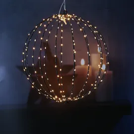 MARELIDA LED Drahtkugel faltbar 8 Modi... Timer D: 38cm schwarz | Gr.: onesize