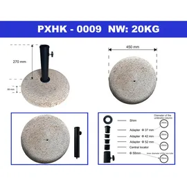 casa.pro Sonnenschirmständer Bitritto Beton Ø45x6 cm Steinoptik, beige