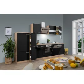 Respekta Küchenzeile Merle 310 cm schwarz