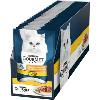 Purina Gourmet Perle Erlesene Streifen Katzenfutter nass, mit Huhn, 26er Pack (26 x 85g)