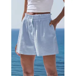 Buffalo Shorts, mit Leinenanteil, luftige kurze Hose mit Taschen, Sommer Shorts Buffalo blau 44