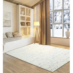 Wollteppich HOME AFFAIRE "Greith", grau (natural grau), B:70cm H:12mm L:240cm, Schurwolle, Teppiche, Wendeteppich, meliert, reine Wolle, handgewebt, Scandi, Wohnzimmer