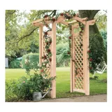 Pergola Laubengang Siders mit Bogen – Rankbogen aus braun kesseldruckimprägniertem Kiefer – Gartenbogen für dekorative Eingänge – Rosenbogen im Garten