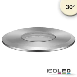 ISOLED Bodeneinbaustrahler, rund 55mm, Edelstahl, 12-24V, IP67, 3W, 30°, warmweiß