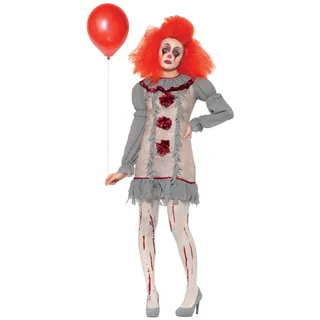 Smiffys Vintage Clown Lady Costume, Grey & Red