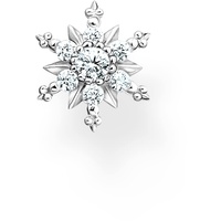 Thomas Sabo H2260-051-14 Einzel-Ohrstecker Schneeflocke mit weißen Steinen, 925 Sterling Silber