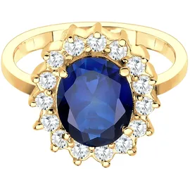 Elli Ring Cocktailring Saphirblau Royal Zirkonia 925 Silber