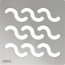 AlcaDrain Design Rost  102×102 mm Edelstahl-Glanz für Bodenablauf