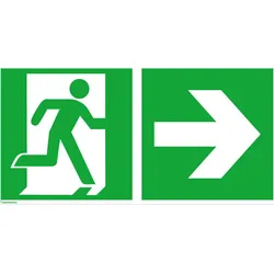 FORMAT Rettungszeichen 300x150mm Fol., Rett.weg rechts