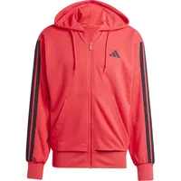 Adidas Essentials 3-Streifen French Terry Reißverschlusspullover Pure Ruby / Black S
