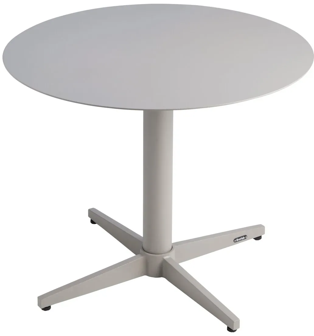 Gartencouchtisch Mill von Brafab aus Aluminium, modern rund, hellgrau, Ø 60 cm