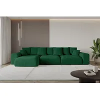 altdecor Ecksofa Cord mit Schlaffunktion 2-Sitzer Grün