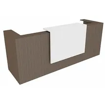 Quadrifoglio Empfangstheke gerade, eukalyptus, weiß 285,0 x 88,0 x 113,0 cm