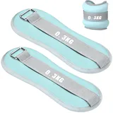 Gewichtsmanschetten, 2er Set Wrist Weights, Ankle Weights, Verstellbares Fußgelenkgewichte Set, Handgelenk Gewichte, Gewichte für Beine und Arme, für Pilates, Bewegung, Yoga Tanzen (Blau)