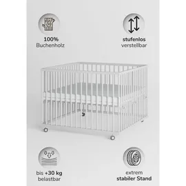 Sämann Laufgitter mit Matratze SleepPlus – weiß - Premium Kollektion | Gr.: 100x100 cm Babymöbel, Laufstall Baby