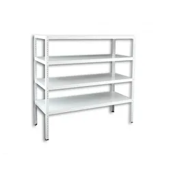 Geschraubtes Abstellraum Regal Biedrax 75 x 150 x 150 cm, weiss - 4 Fachböden