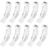 10 Stück Tischdeckenklammern Transparent, Klammern Tischdecke Outdoor mit Feder, Verstellbare Tischdecke Clips Wetterfest, Tischklammern für Garten, Balkon und Innenräume