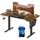 Songmics elektrisch höhenverstellbarer Schreibtisch braun rechteckig, C-Fuß-Gestell schwarz 140,0 x 60,0 cm