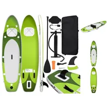 vidaXL SUP-Board-Set Aufblasbar 330 x 76 x 10 cm grün