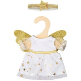 Heless 9152 - Kleid für Puppen im Design Schutzengel, mit goldenen Flügeln und Sternen-Haarband, Größe 20 - 25 cm