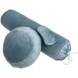 Sensory Owl Yoga Set Yogabolster Zafu Kissen Augenkissen Buchweizen Leinsamen Füllung Samtoptik Meditationskissen Yogakissen Yogarolle Mint Moon