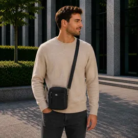 The Skandinavian Brand Leder Umhängetasche Black
