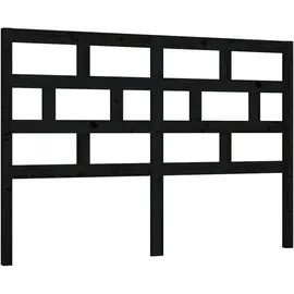 vidaXL Kopfteil Schwarz 186x4x100 cm Massivholz Kiefer