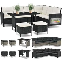 Juskys Manacor Lounge-Set schwarz/beige