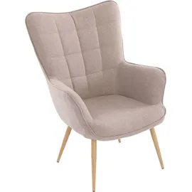 byLIVING Relaxsessel Uta Cord 72 x 97 x 80 cm Beige mit Kissen