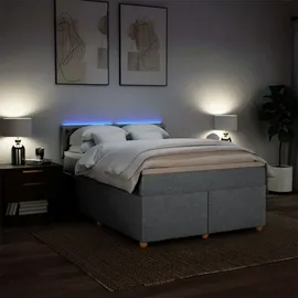 vidaXL Boxspringbett 140 x 200 cm Hellgrau