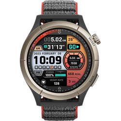 AMAZFIT Cheetah Pro Smartwatch Titanlegierte Lünette auf faserverstärktem Polymergehäuse Silikon, 22 mm, Run Track Black