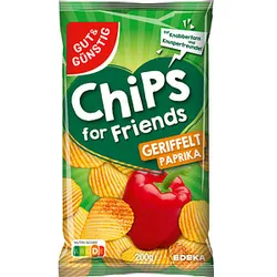 GUT&GÜNSTIG Paprika geriffelt Chips 200,0 g