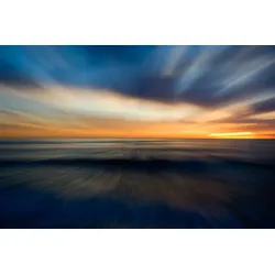 Fototapete PAPERMOON "Abstrakter Sonnenuntergang", bunt, B:3,5m L:2,6m, Vlies, Tapeten