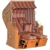 Sunny Smart Gartenstrandkorb Rustikal 250 PLUS 2-Sit zer, Halbliegemodell Kunststoffgeflecht