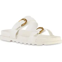 VAN HILL Damen Pantoletten Sandalen Bequeme Schnallen Profil-Sohle Schuhe