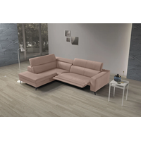 Ecksofa EGOITALIANO "Edith, Designsofa mit hohem Sitzkomfort, Breite 269cm, L-Form", rosa (millenium rose), B:269cm H:96cm T:203cm, Leder »BULL« (echtes Rindsleder). Geschliffenes, pigmentiertes und behandeltes Rindsleder mit einer Dicke von 1, 3-1, 5 mm. Dieses Leder zeigt eine ziemlich weiche Hand mit einem halb undurchsichtigen Aussehen. Es handelt sich um ein geschütztes Leder. Eine leichte Deckschicht schützt sie vor Flecken, ohne ihre ursprünglichen Eigenschaften zu verändern. Die geschützten Leder