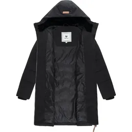 Ragwear fRagwear Damen, Langer Wintermantel warmer Steppmantel mit Kapuze Noita YOUMODO Black Gr. 6XL - 6XL